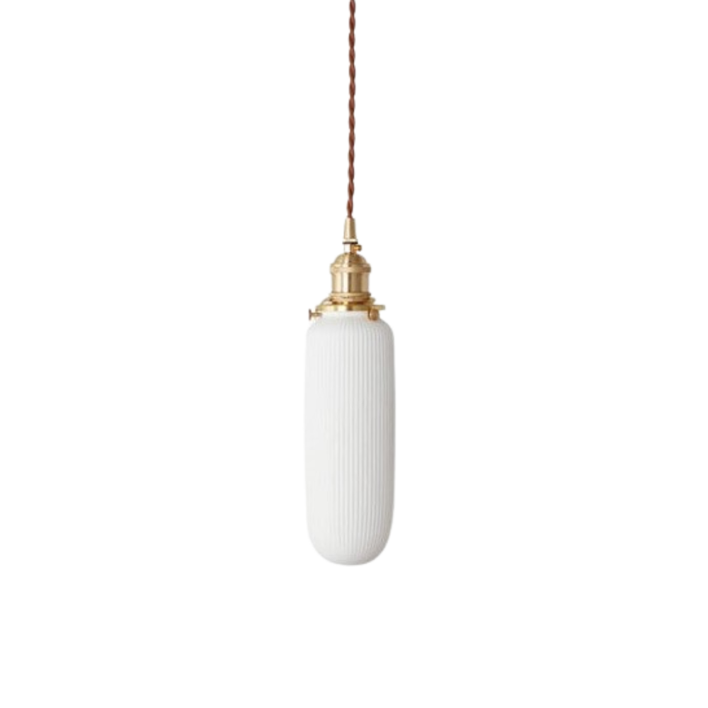 Vertically Ribbed Glass Pendant Lamp