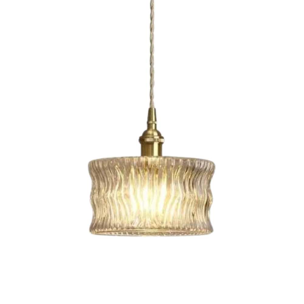 Wave-Textured Glass Pendant Lamp