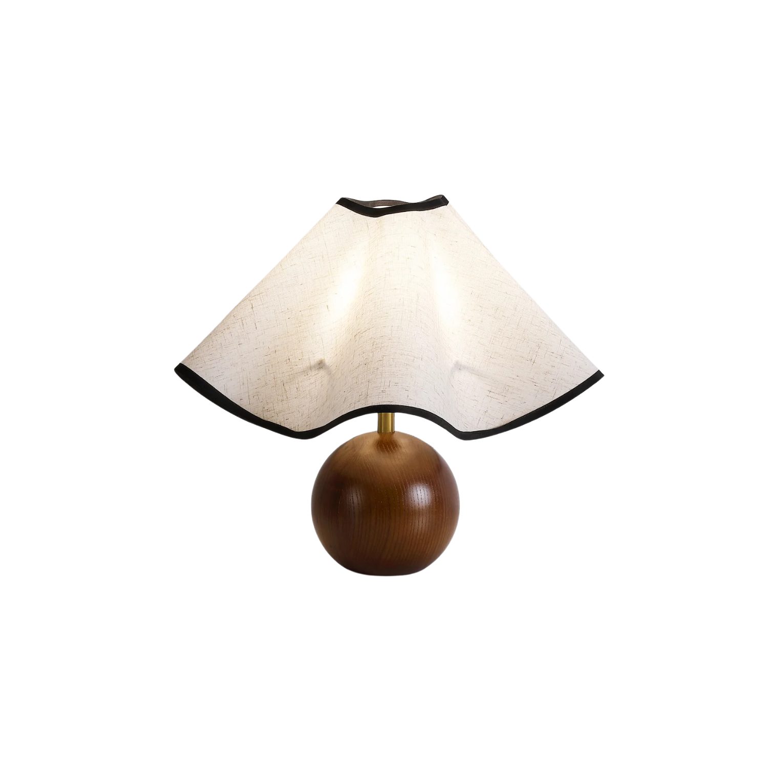 Wavy Shade Wood Table Lamp