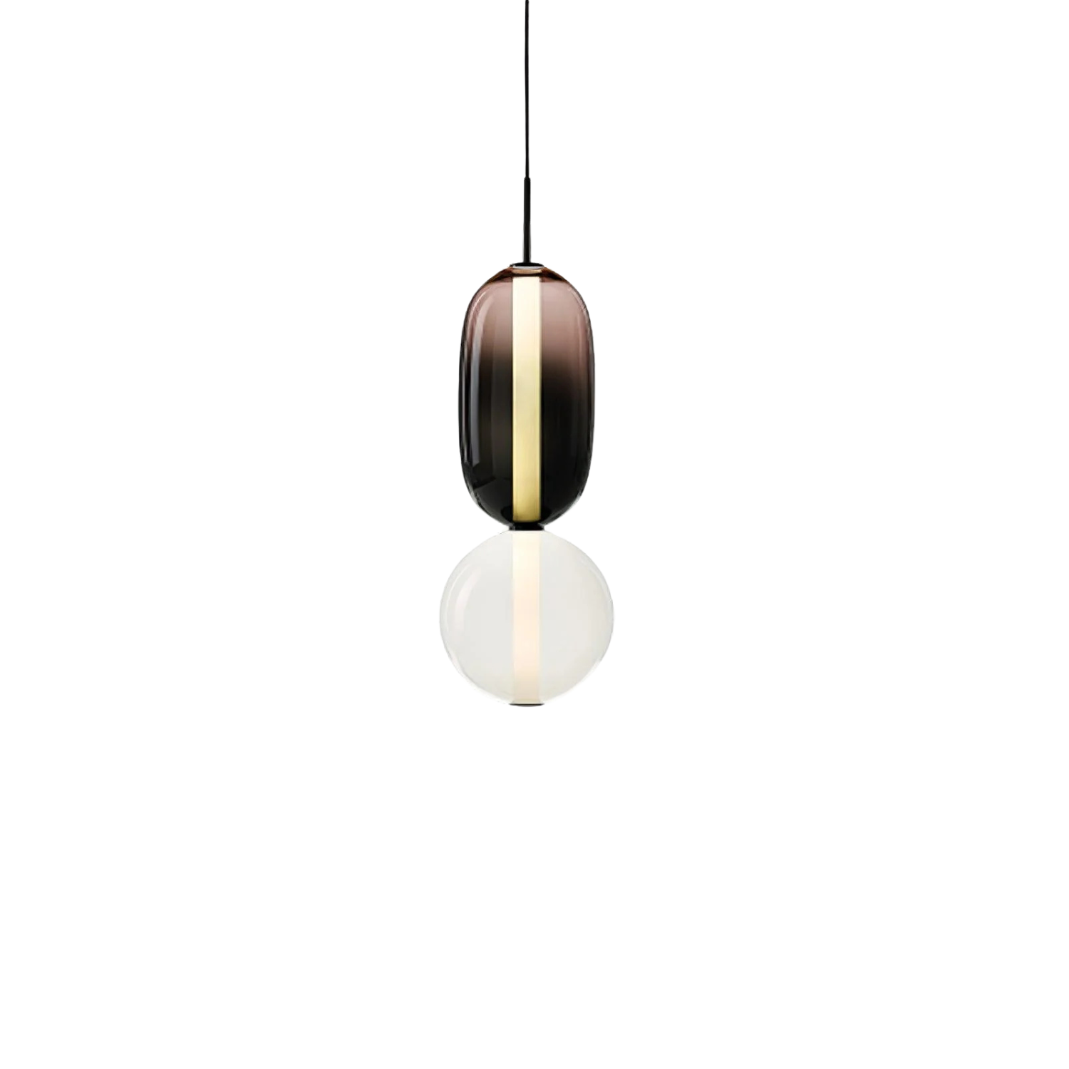 Sculptural Tinted Glass Pendant Lamp