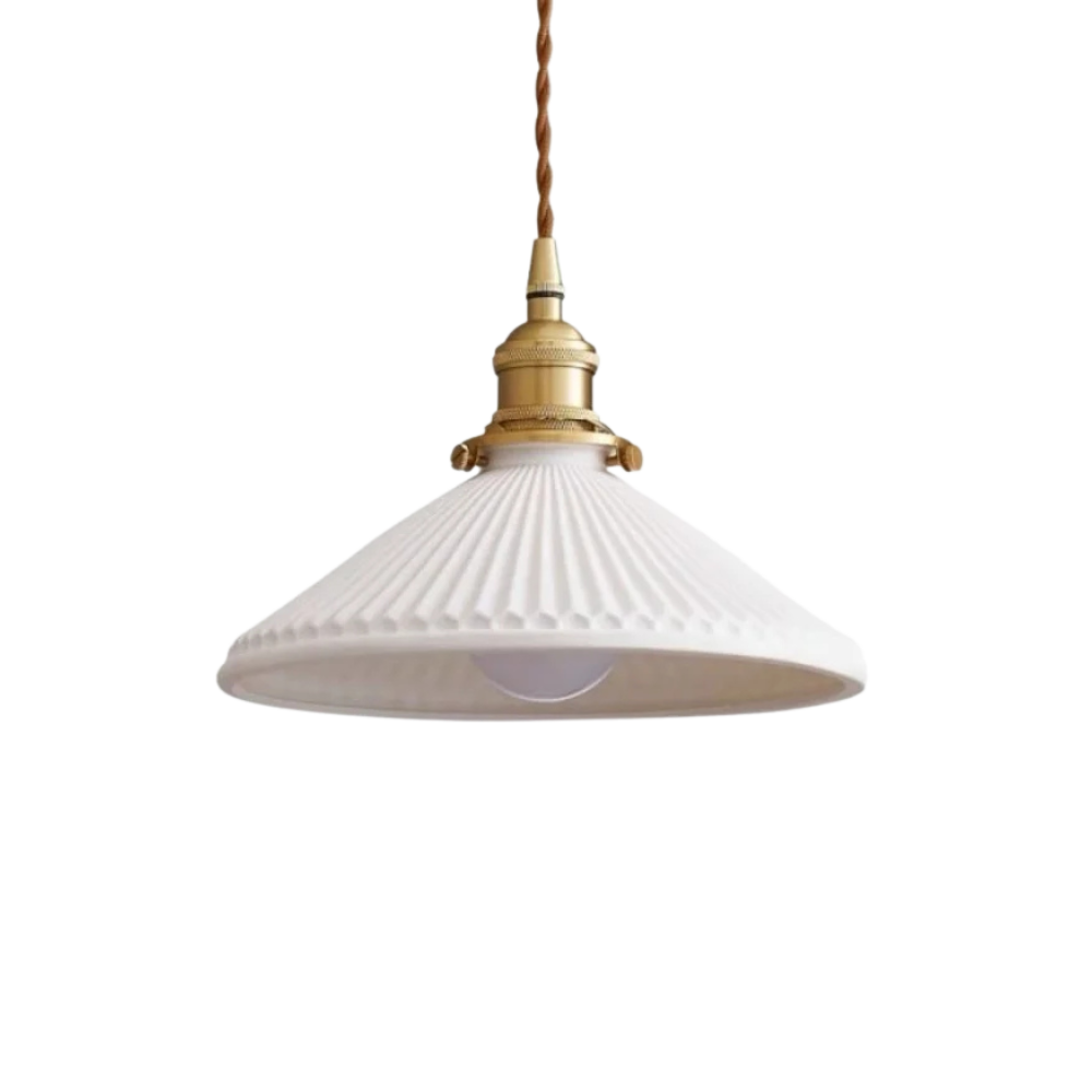 Pleated Ceramic Pendant Lamp