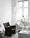 Vertically Ribbed Glass Pendant Lamp