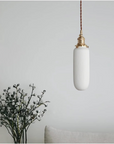 Vertically Ribbed Glass Pendant Lamp
