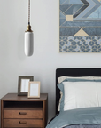 Vertically Ribbed Glass Pendant Lamp