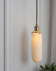 Vertically Ribbed Glass Pendant Lamp