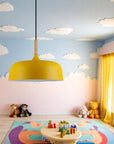 Wood Accent Cloud Pendant Lamp
