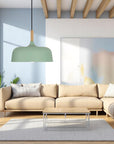 Wood Accent Cloud Pendant Lamp