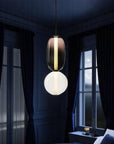 Sculptural Tinted Glass Pendant Lamp