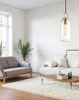 Sculptural Frosted Glass Pendant Lamp